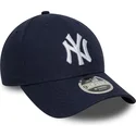 bone-curvo-azul-marinho-snapback-9forty-m-crown-linen-da-new-york-yankees-mlb-da-new-era
