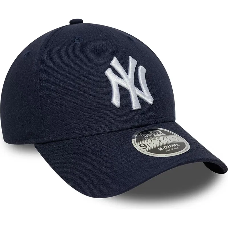 bone-curvo-azul-marinho-snapback-9forty-m-crown-linen-da-new-york-yankees-mlb-da-new-era