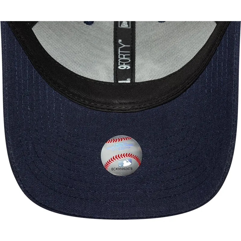 bone-curvo-azul-marinho-snapback-9forty-m-crown-linen-da-new-york-yankees-mlb-da-new-era