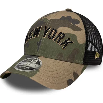 Boné trucker camuflagem 9FORTY M-Crown Wordmark da New York Yankees MLB da New Era