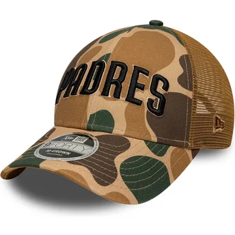 Boné trucker camuflagem 9FORTY M-Crown Wordmark da San Diego Padres MLB da New Era