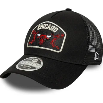 Boné trucker preto 9FORTY M-Crown A Frame da Chicago Bulls NBA da New Era