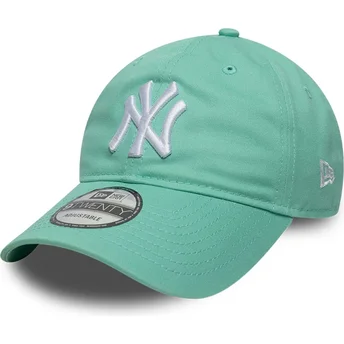 Boné curvo verde claro ajustável 9TWENTY League Essential da New York Yankees MLB da New Era