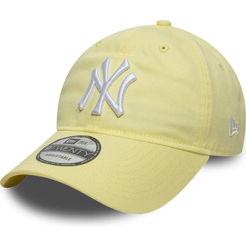 bone-curvo-amarelo-claro-ajustavel-9twenty-league-essential-da-new-york-yankees-mlb-da-new-era