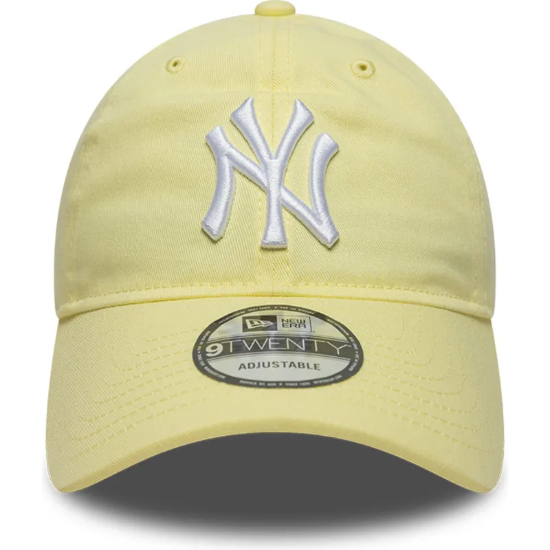 bone-curvo-amarelo-claro-ajustavel-9twenty-league-essential-da-new-york-yankees-mlb-da-new-era