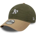 bone-curvo-verde-e-castanho-ajustavel-9twenty-mini-washed-contrast-da-oakland-athletics-mlb-da-new-era