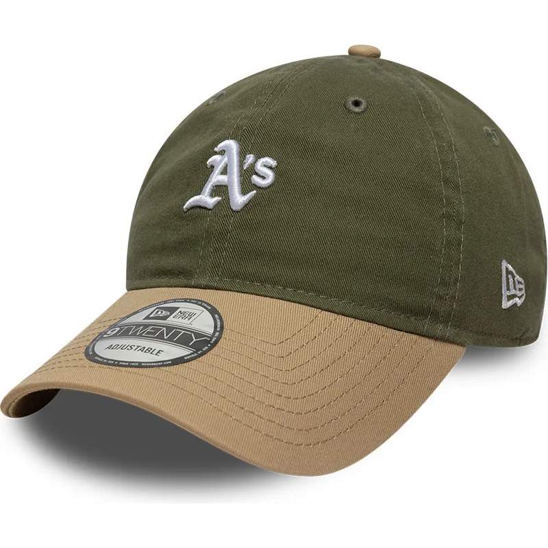 bone-curvo-verde-e-castanho-ajustavel-9twenty-mini-washed-contrast-da-oakland-athletics-mlb-da-new-era