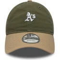 bone-curvo-verde-e-castanho-ajustavel-9twenty-mini-washed-contrast-da-oakland-athletics-mlb-da-new-era