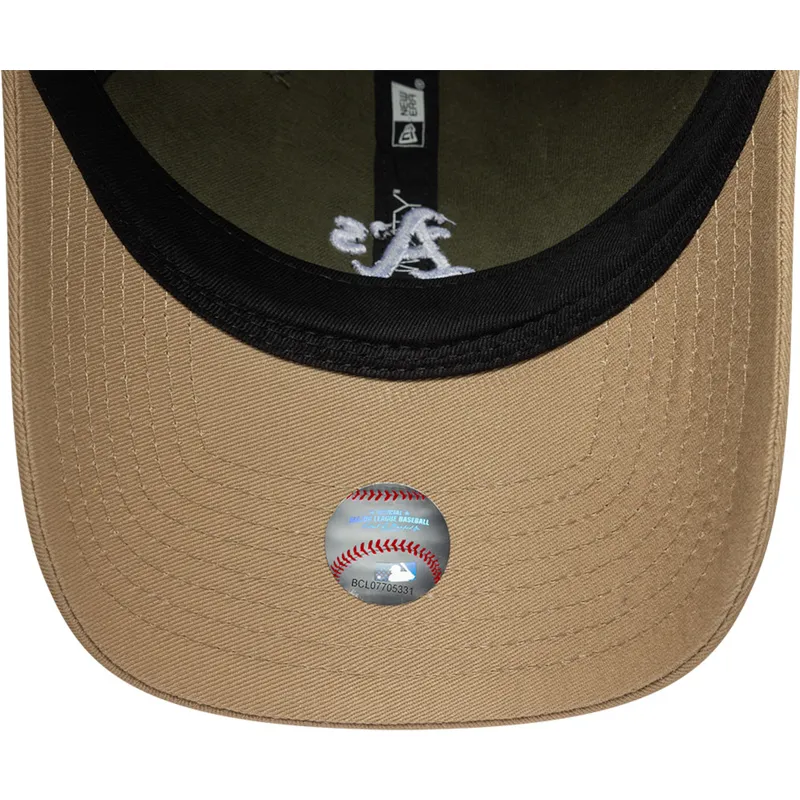 bone-curvo-verde-e-castanho-ajustavel-9twenty-mini-washed-contrast-da-oakland-athletics-mlb-da-new-era