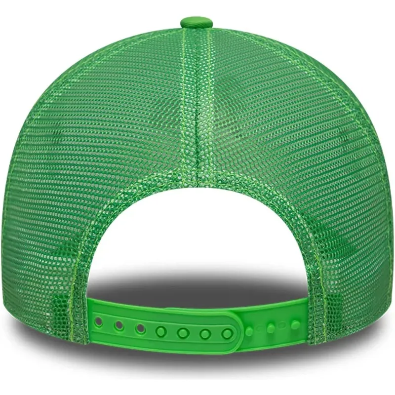 bone-trucker-verde-e-branco-com-logo-verde-a-frame-league-essential-da-oakland-athletics-mlb-da-new-era
