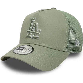 Boné trucker verde com logo verde A Frame Outline da Los Angeles Dodgers MLB da New Era