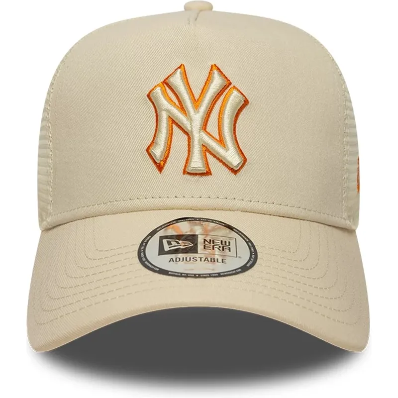 bone-trucker-bege-com-logo-bege-a-frame-outline-da-new-york-yankees-mlb-da-new-era