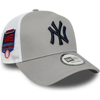 Boné trucker cinza A Frame Side Patch da New York Yankees MLB da New Era