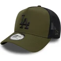 bone-trucker-verde-com-logo-preto-a-frame-sport-da-los-angeles-dodgers-mlb-da-new-era