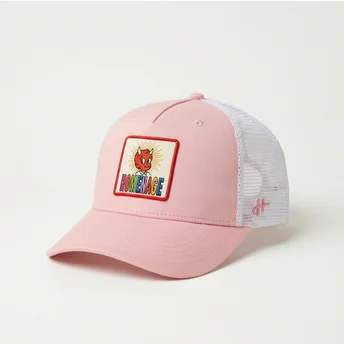 Boné trucker rosa e branco Childhood Fun The Trucker da Homenage