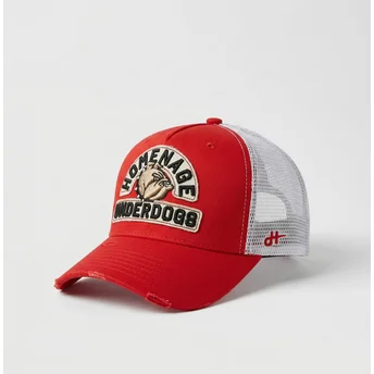 Boné trucker vermelho e branco Underdogs The Trucker da Homenage