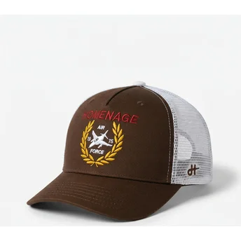 Boné trucker castanho escuro e branco Jet Military Surplus The Trucker da Homenage