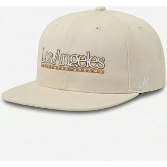 Boné plano bege snapback Los Angeles Skylines The Snap da Homenage