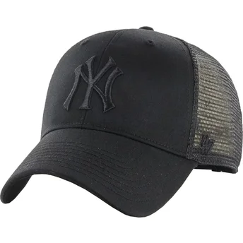 Boné trucker preto com logo preto da New York Yankees MLB MVP Branson da 47 Brand