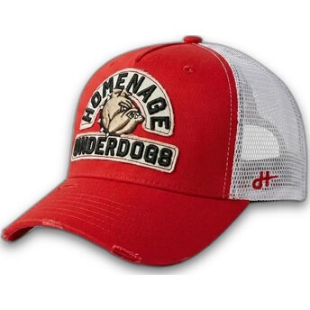 Boné trucker vermelho e branco Underdogs The Trucker da Homenage