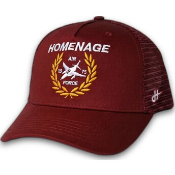 Boné trucker vermelho Jet Military Surplus The Trucker da Homenage