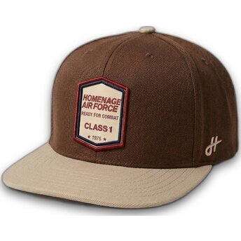 Boné plano castanho escuro snapback Squadron Military Surplus The Retro da Homenage