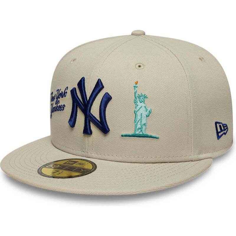 bone-plano-bege-justo-com-logo-azul-marinho-59fifty-city-icon-da-new-york-yankees-da-new-era