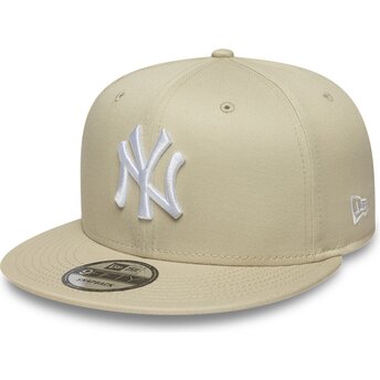 Boné plano bege snapback com logo branco 9FIFTY League...