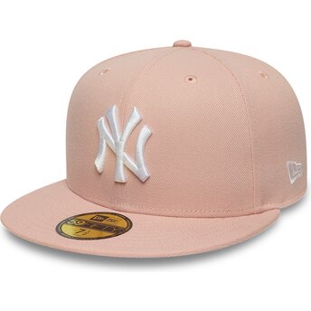 Boné plano rosa justo 59FIFTY League Essential da New York Yankees MLB da New Era