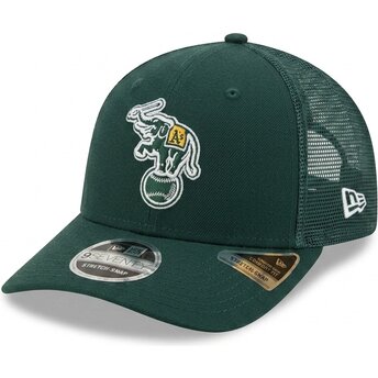Boné trucker verde 9SEVENTY Stretch Snap Evergreen da Oakland Athletics MLB da New Era