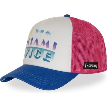 Boné trucker rosa e azul MIA1 COPB Miami Vice da Capslab