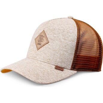Boné trucker bege e castanho HFT ColourMelange da Djinns