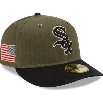 Boné curvo verde justo 59FIFTY Pre-Curved American Herringbone da Chicago White Sox MLB da New Era