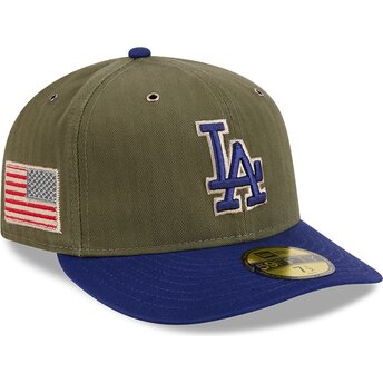 Boné curvo verde justo 59FIFTY Pre-Curved American Herringbone da Los Angeles Dodgers MLB da New Era