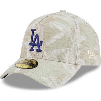 Boné curvo bege justo 59FORTY A Frame Leafy Palm da Los Angeles Dodgers MLB da New Era