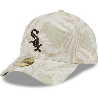 Boné curvo bege justo 59FORTY A Frame Leafy Palm da Chicago White Sox MLB da New Era
