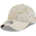 bone-curvo-bege-ajustavel-9twenty-leafy-palm-da-new-york-yankees-mlb-da-new-era