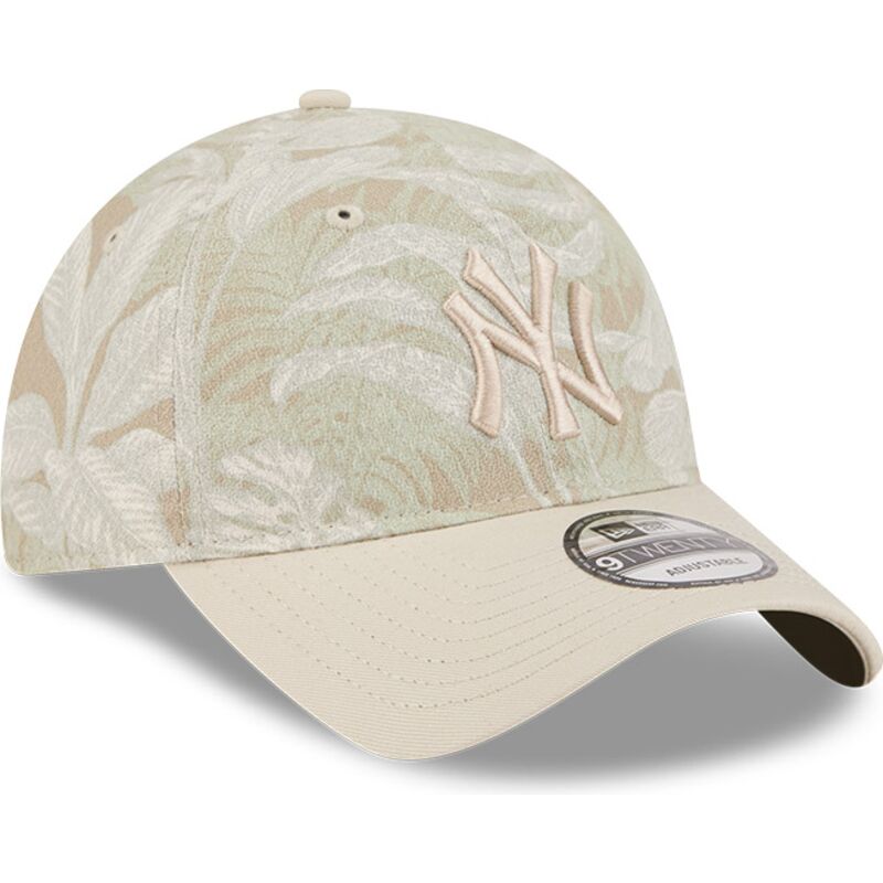 bone-curvo-bege-ajustavel-9twenty-leafy-palm-da-new-york-yankees-mlb-da-new-era