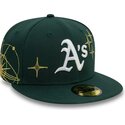 bone-plano-verde-justo-59fifty-zodiac-da-oakland-athletics-mlb-da-new-era