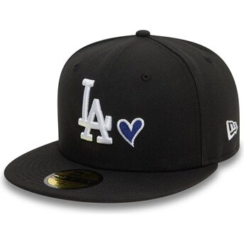 Boné plano preto justo 59FIFTY Heart Icon da Los Angeles Dodgers MLB da New Era