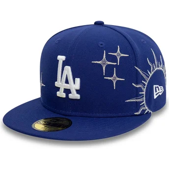 Boné plano azul justo 59FIFTY Zodiac da Los Angeles Dodgers MLB da New Era