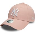 bone-curvo-rosa-ajustavel-para-mulheres-9forty-colour-essential-da-new-york-yankees-mlb-da-new-era