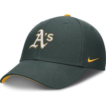 Boné curvo verde ajustável para criança Dri-Fit Club Structured da Oakland Athletics MLB da Nike