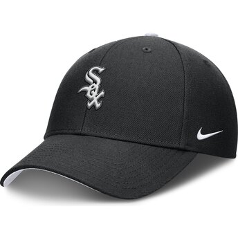 Boné curvo preto ajustável para criança Dri-Fit Club Structured da Chicago White Sox MLB da Nike