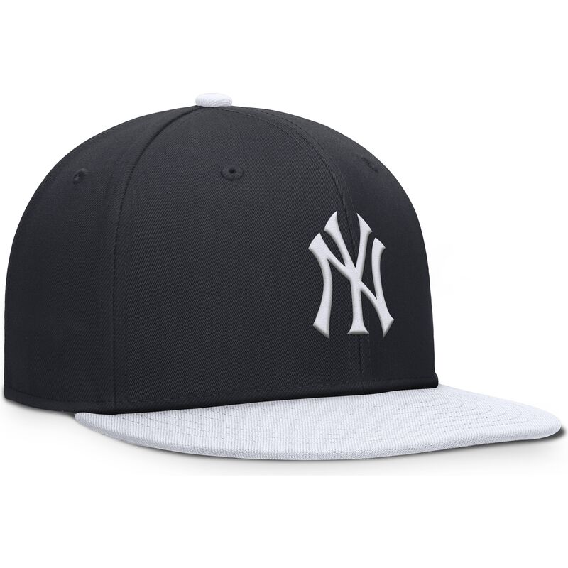 bone-plano-azul-marinho-e-branco-snapback-para-crianca-dri-fit-pro-structured-square-bill-da-new-york-yankees-mlb-da-nike