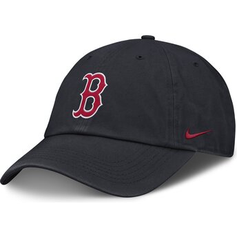 Boné curvo azul marinho ajustável para criança Club Unstructured Organic Cotton da Boston Red Sox MLB da Nike
