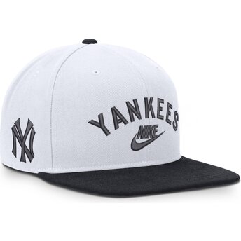 Boné plano branco e azul marinho snapback Cooperstown Dri-Fit Pro Structured Square Bill da Nike