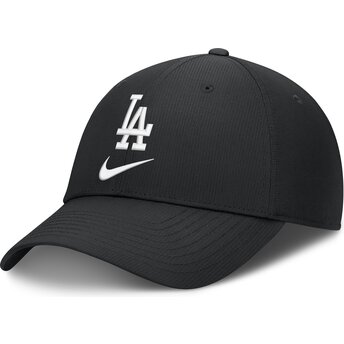 Boné curvo preto ajustável Primetime Club Structured UV Poly Ripstop da Los Angeles Dodgers MLB da Nike