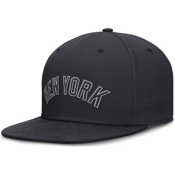 Boné plano azul marinho justo Dri-Fit True Structured Round Bill da New York Yankees MLB da Nike