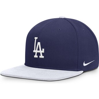 Boné plano azul e branco snapback Nike Dri-Fit Pro Structured Square Bill da Los Angeles Dodgers MLB da Nike